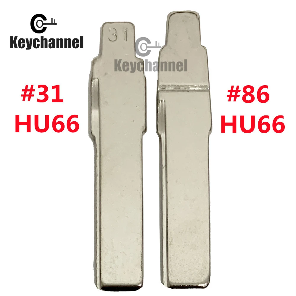 Keychannel 10PCS Universal Car Key Blade HU66 Uncut Blank for KEYDIY KD
