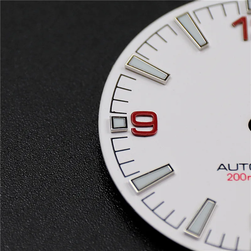 28.5mm Watch Dial Nh35A Movement watch Face Mods for Crown at 3 3.8 Clock with Green C3 Bright Luminous, watch dial accessories,watch face accessories,clock movement parts