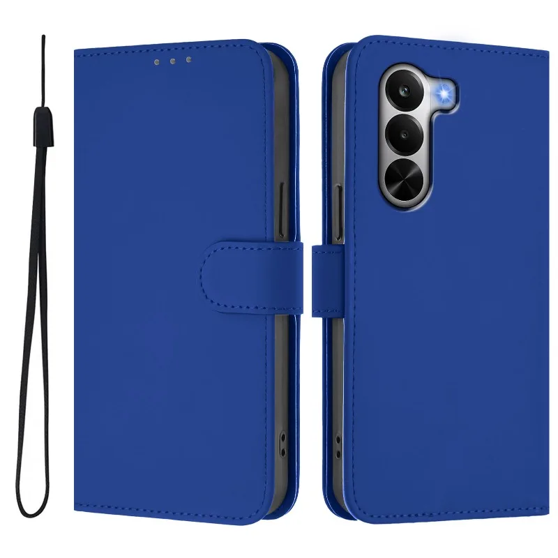 Premium Wallet Flip Cover Phone Case with Magnetic Buckle and Lanyard