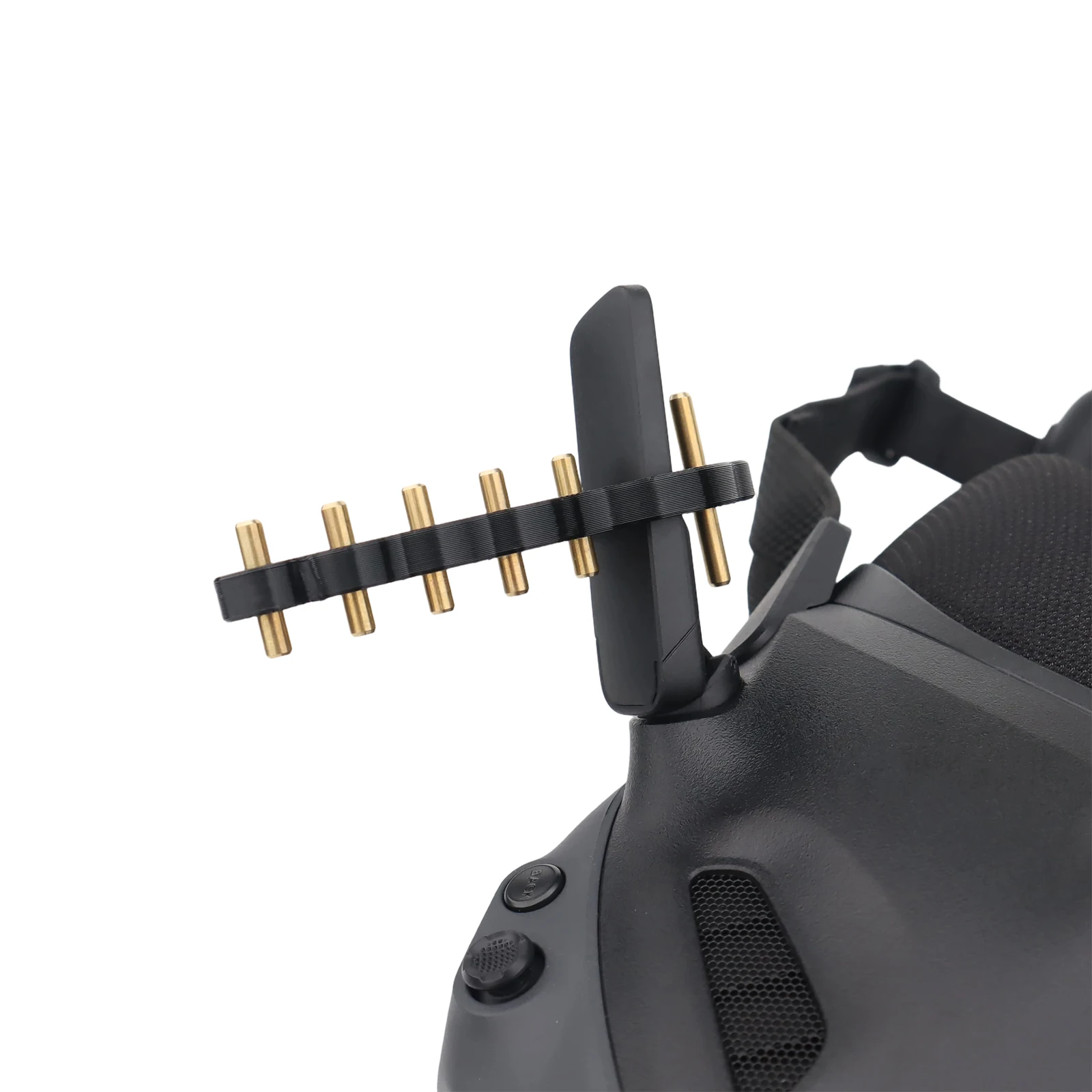 Antenne Yagi pour DJI Goggles N3 installée sur un support orientable, améliorant la réception en vol.