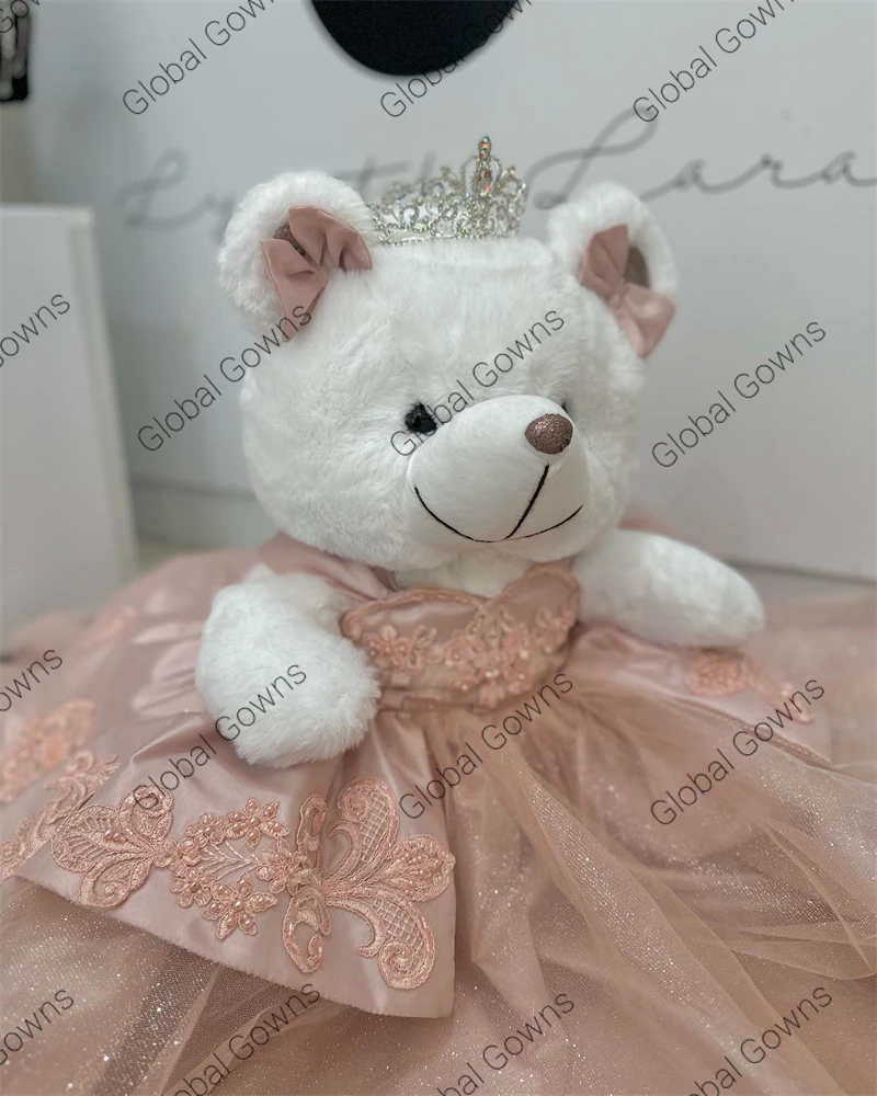 Pink Special Link For Personalized Quinceanera Teddy Bear Dress Exquisite Appliques Tiered