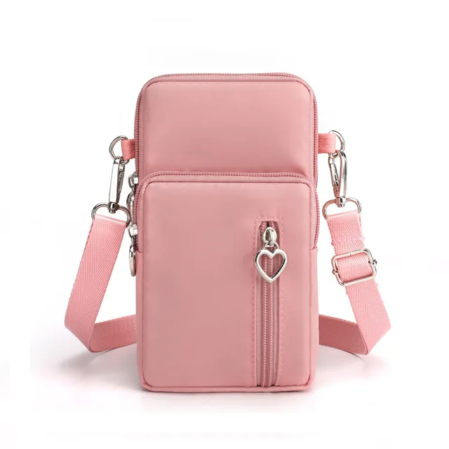 Universal Mobile Phone Bag For Samsung/iPhone/Huawei/HTC/LG Case Wallet Outdoor Sport Arm Purse Shoulder Bag Women Phone Pouch Small Pink