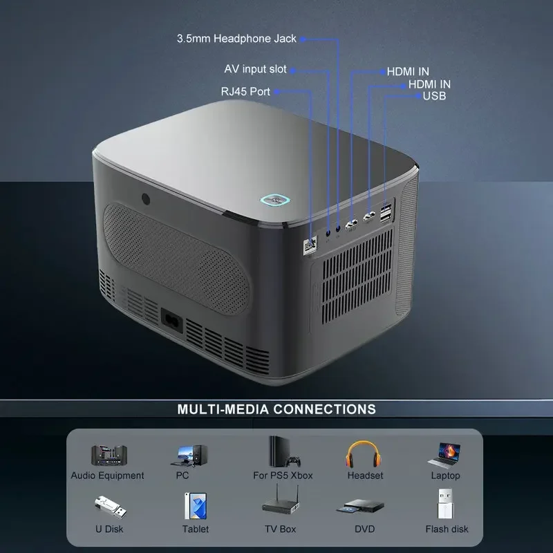 Vivicine A6 Full HD 4K Home Theater Video Projector Smart WiFi Bluetooth Android 9.0 1080P 1920x1080P portable projector