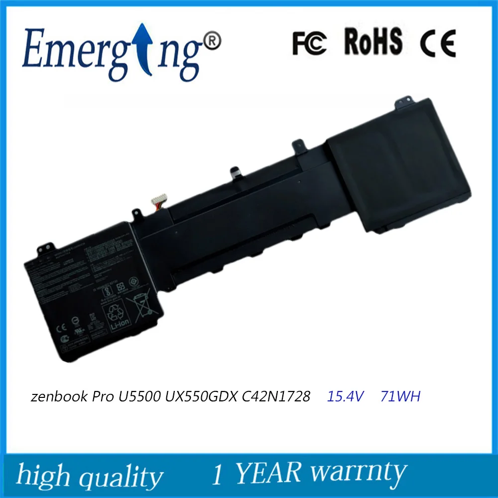 Batteria 15.4V 71Wh C42N1728 Per Asus Zenbook Pro Ux550Ge-E2019T Bn005R Ux580Gd-Bn060T,Bn085T U5500 Ux550Gd Ux580Ge