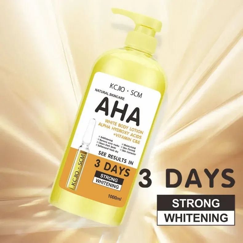 1000ml Collagen Glutathione Whitening Body Lotion Vitamin C Skin Nourishing Glutamic AHA Body Cream for Dropshipping 6