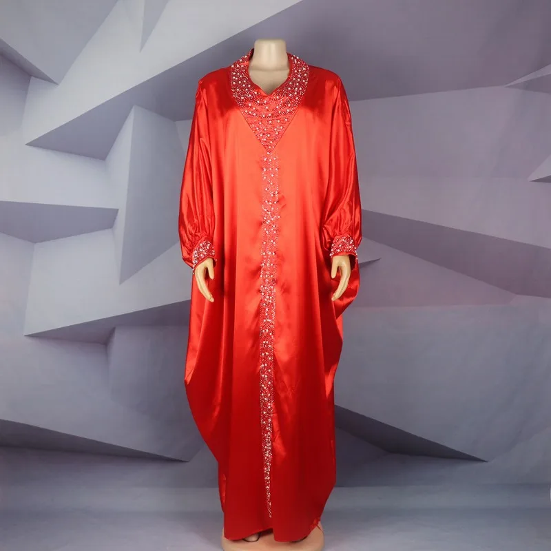 

African Plus Size Dresses For Women Elegant 2023 African Long Sleeve V-neck Party Evening Long Christmas Dress African Clothing