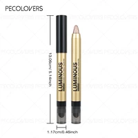 Bâton de fard à paupières anti-taches et imperméable, yeux à double extrémité avec bâton d'ombre, pinceau éponge, finitions pailletées et mates 4