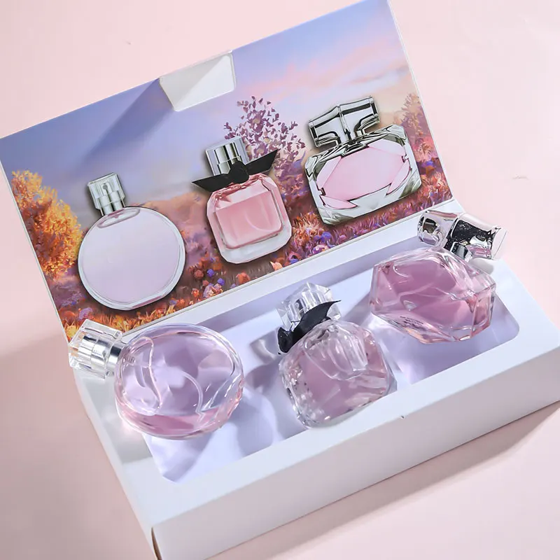 90ML(30mlx3PCS) Eau De Parfum Gift Box Feminino Spray Fresh Light Scent Floral Fruity Chypre Notes LongLasting Women Perfume Set 3