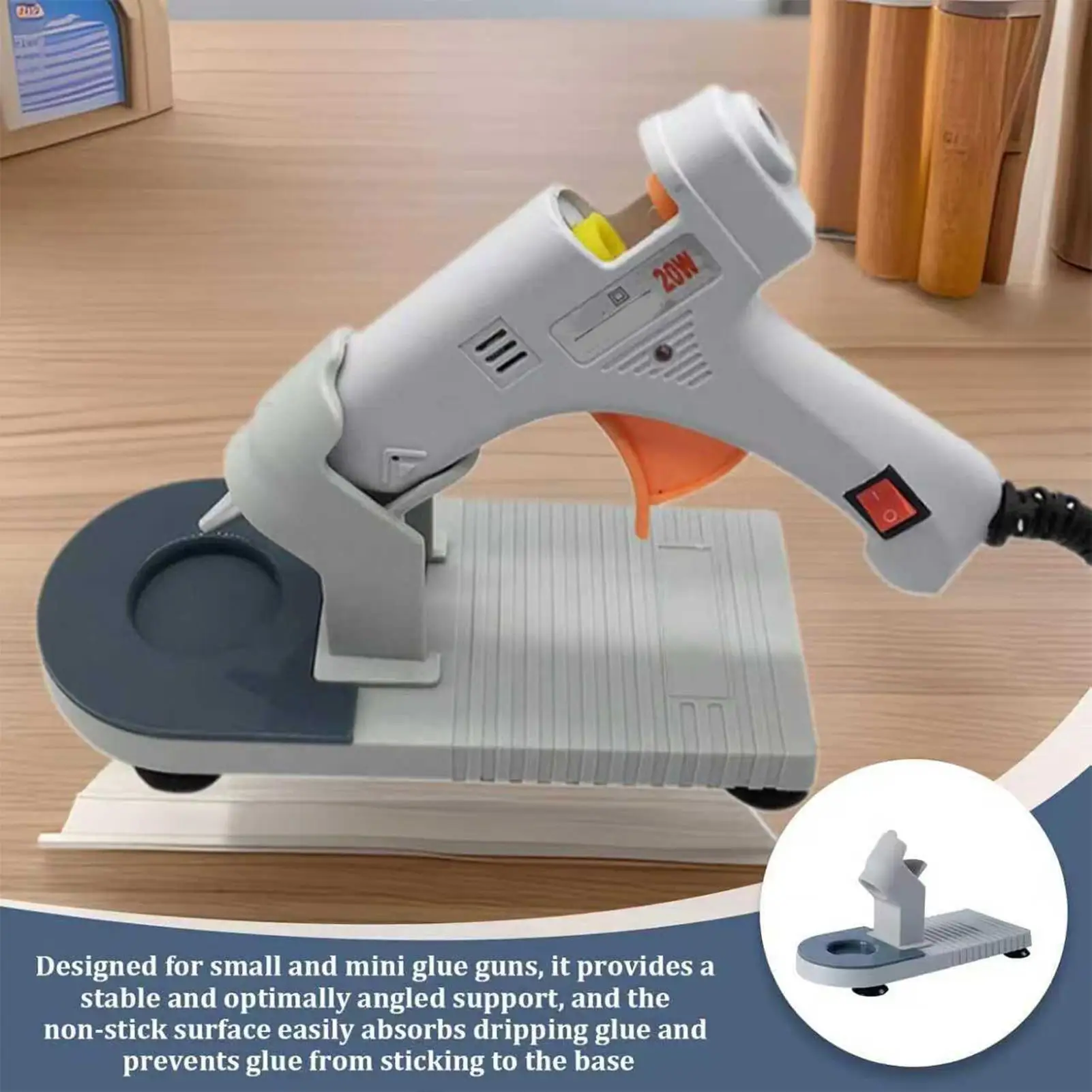 Heat Resistant Glue Gun Stand Non-Slip Anti Drip Universal Holder Support Base for Melting Glue Dispenser Arts Crafts DIY