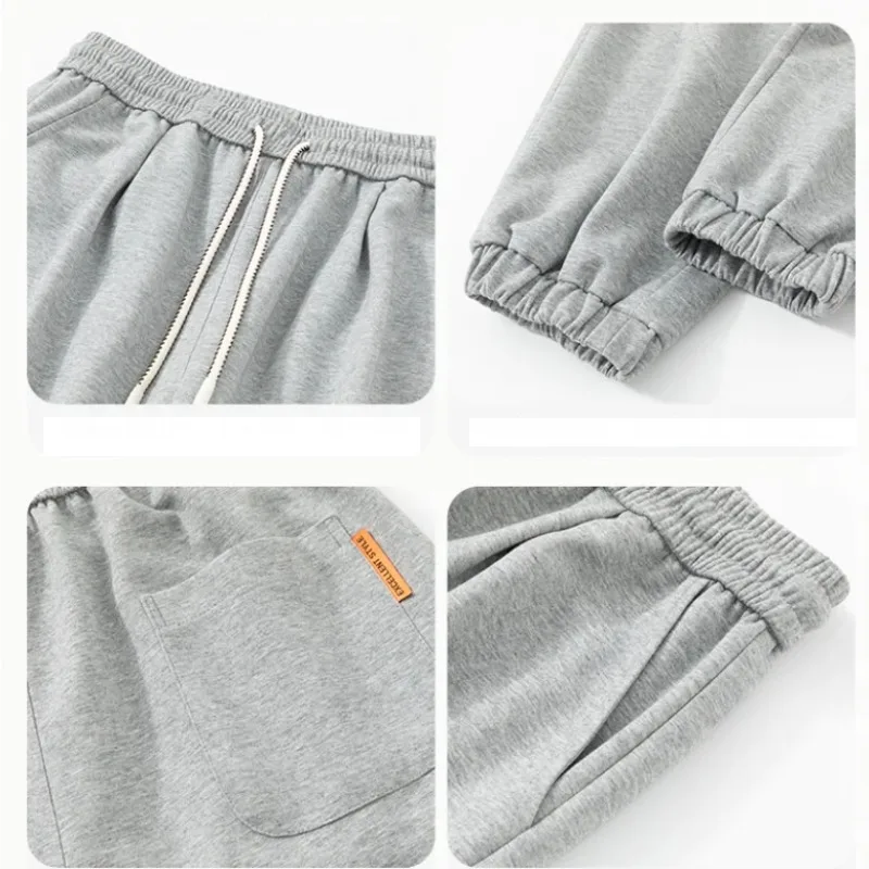 Spring Autumn Men's Solid Pockets Elastic High Waist Printed Harlan Lantern Casual Trousers Office Lady Vintage Vacation Pants