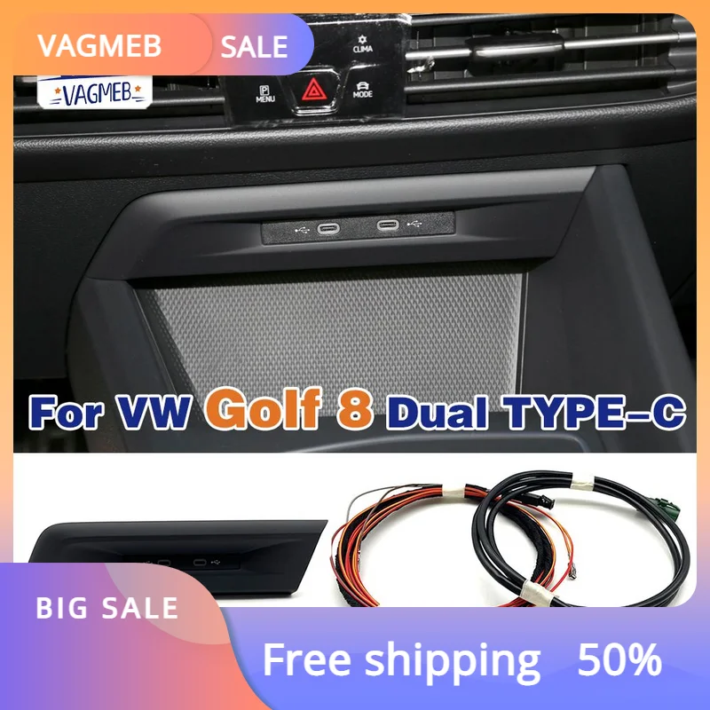 

Original 5HG 863 099 A 5HG863099A For VW EVO platform Golf MK8 Golf 8 2021 2022 2023 2024 Dual TYPE-C Switch+Bracket USBC USB C