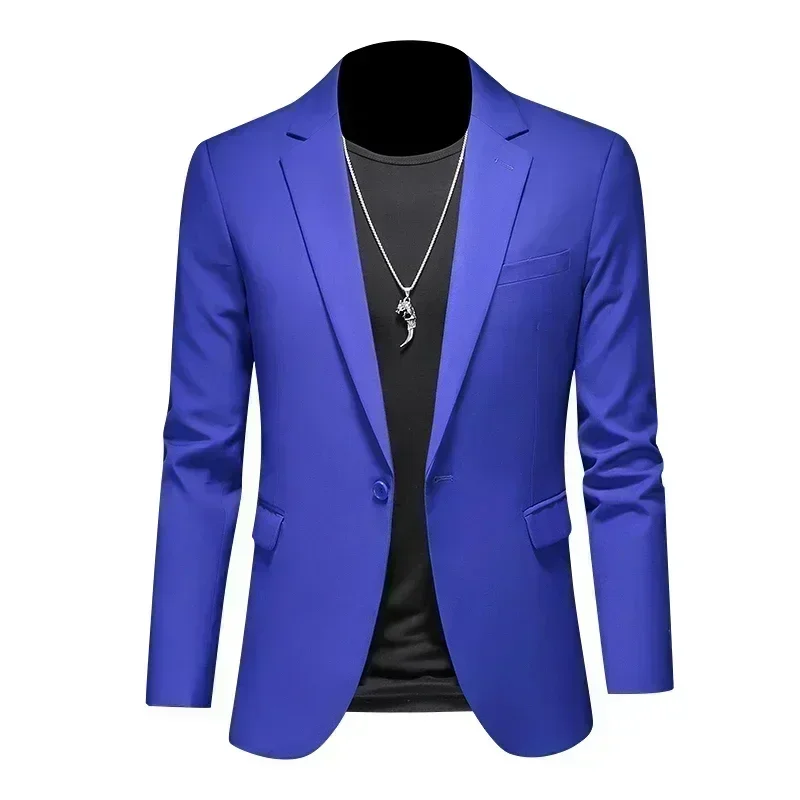 Fashion Men's Business Casual Blazer Black White Red Green Solid Color Slim Fit Jacket Wedding Groom Party Suit Coat M-6XL 3