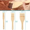 3pcs Flat Hake Paint Brushes Artist Painting Brushes Sheep Hair Bristles Wash Brush for Watercolor Wash Ceramic Pottery Painting 2