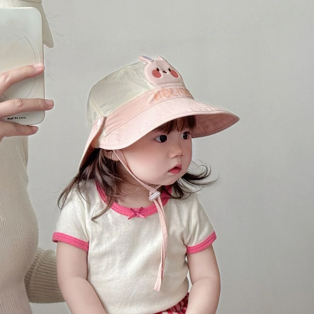 Korean Style Wide Brim Peaked Cap Breathable Cartoon Animals Baby Sun Protection Hat Sunscreen Quick Dry Children Fishman Hat