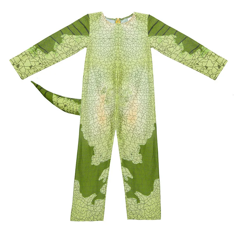 Kids Triceratops Dinosaur Costume Jumpsuit - Halloween Cosplay Outfit With Mask, Unisex Romper For Dress Up Play - View #9