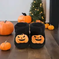 Halloween Pumpkin Baby Booties Slippers Infant Boys Girls Dress Shoes Newborn Crib Shoes Winter Footwear First Walkers Prewalker 5