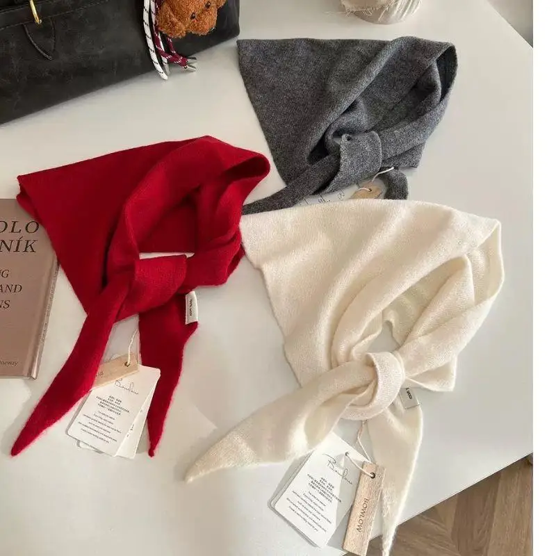 Bufanda Triangular De Punto Para Mujer Y Niña, Multicolor, Cálida Y Suave, Ideal Para Otoño E Invierno