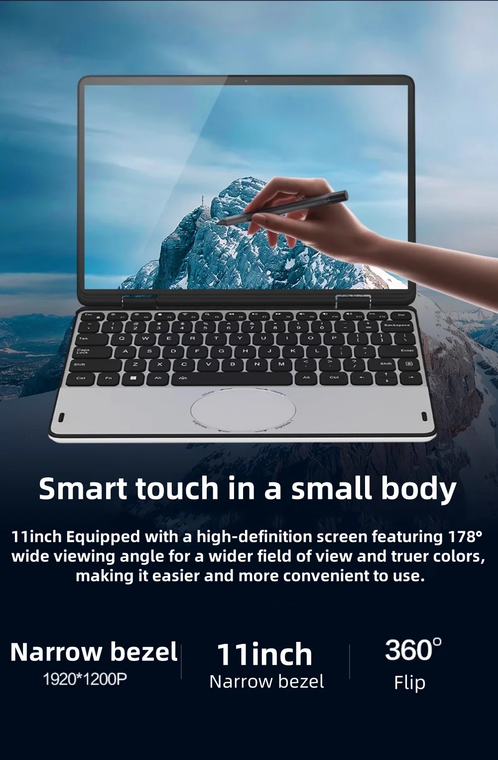 Pink 2024 New 11" Touch Screen Intel Celeron N100  4 Core 4 Thread 3.4GHz  Laptop PC Cheap Win 11 Laptops Computer For Business 4