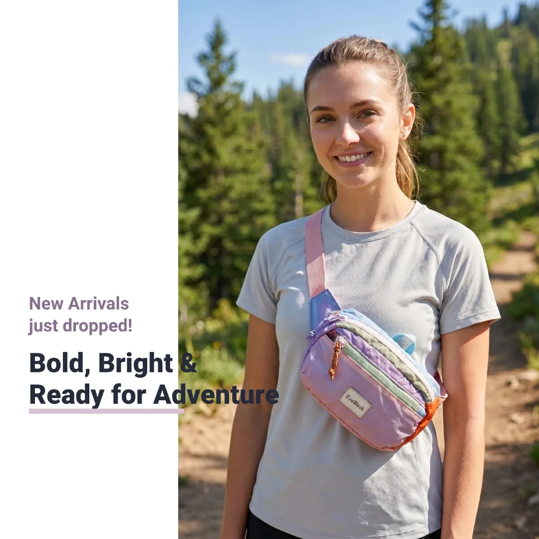 EcoSloth Waist Pack Belt Bag For Unisex and Random Dopamine Portable Outdoor Travel Bags Single Shoulder Handheld Crossbody Bag 2