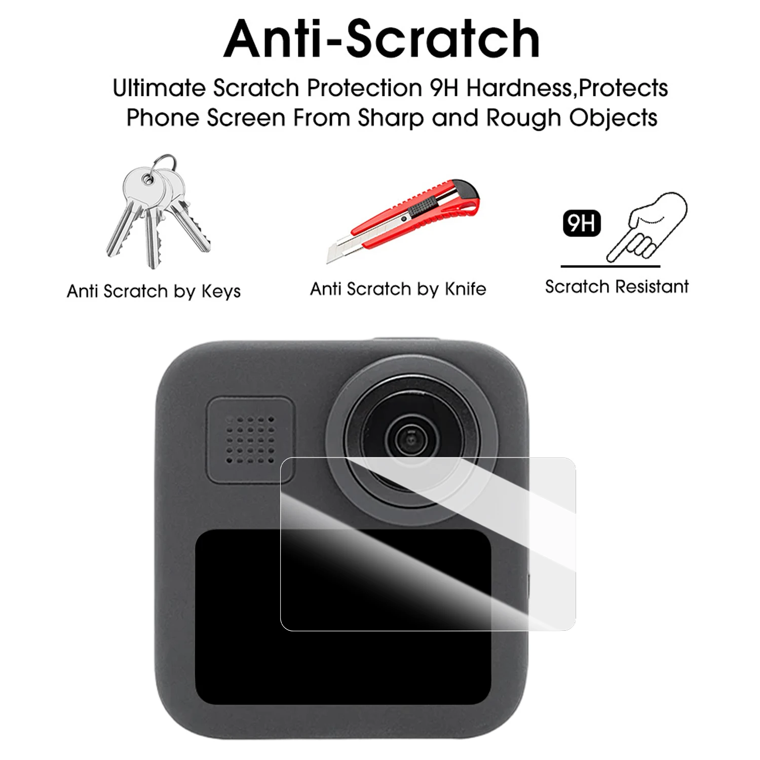 for GoPro Max 2 Tempered Glass Ultra HD Protective Films Screen Protector with Easy to install for GoPro Max2 Accessories