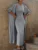 Casual 2 Piece-Set Female Long Dress Slim High Waist Patchwork Sleeveless Dress And Overcoat Sets Women Maxi Dress Outfits