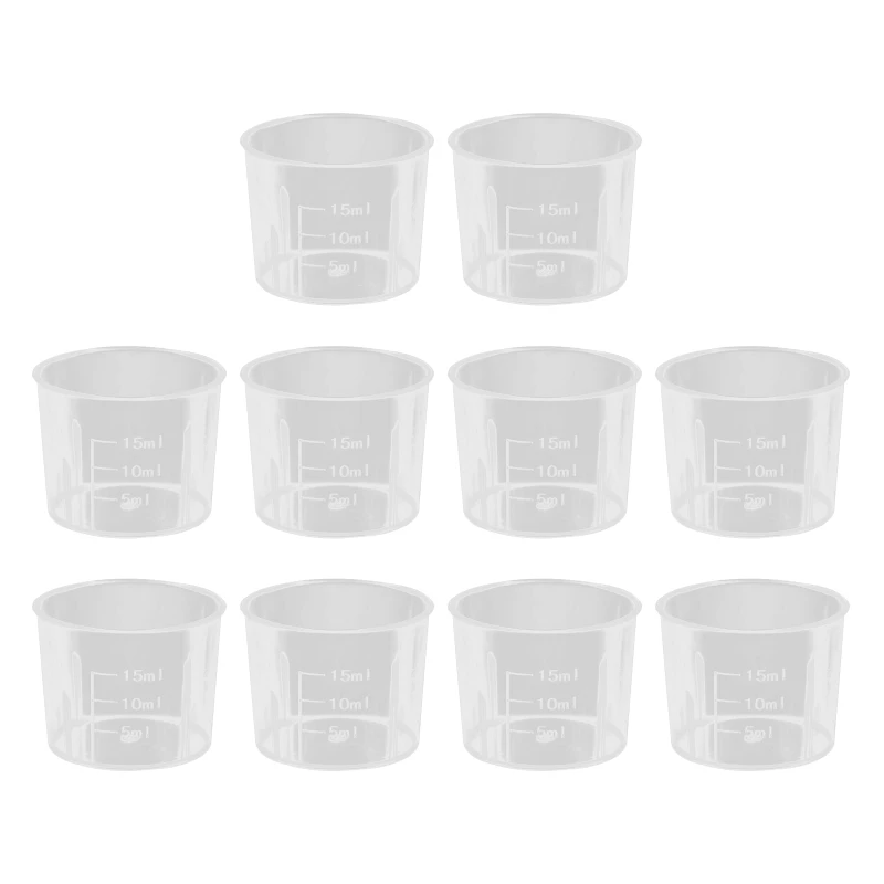 Transparent Graduated Measuring Cups Mixing for Paint Resin Epoxy Kitchen 10PCS