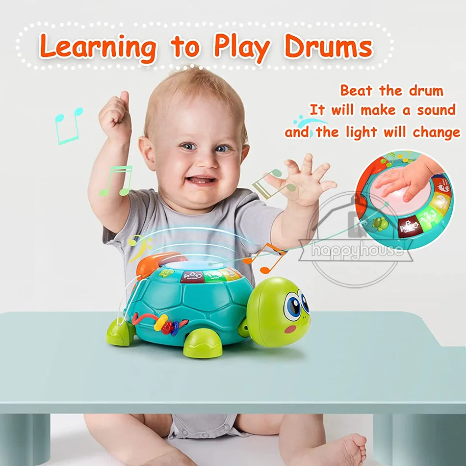 Jouets pour bébés 6-18 mois Musique Tortue Rampant Lumière Son Musique Jouet  Fille Garçon Early Learning Educational Toys Infant Toddler Cadeaux