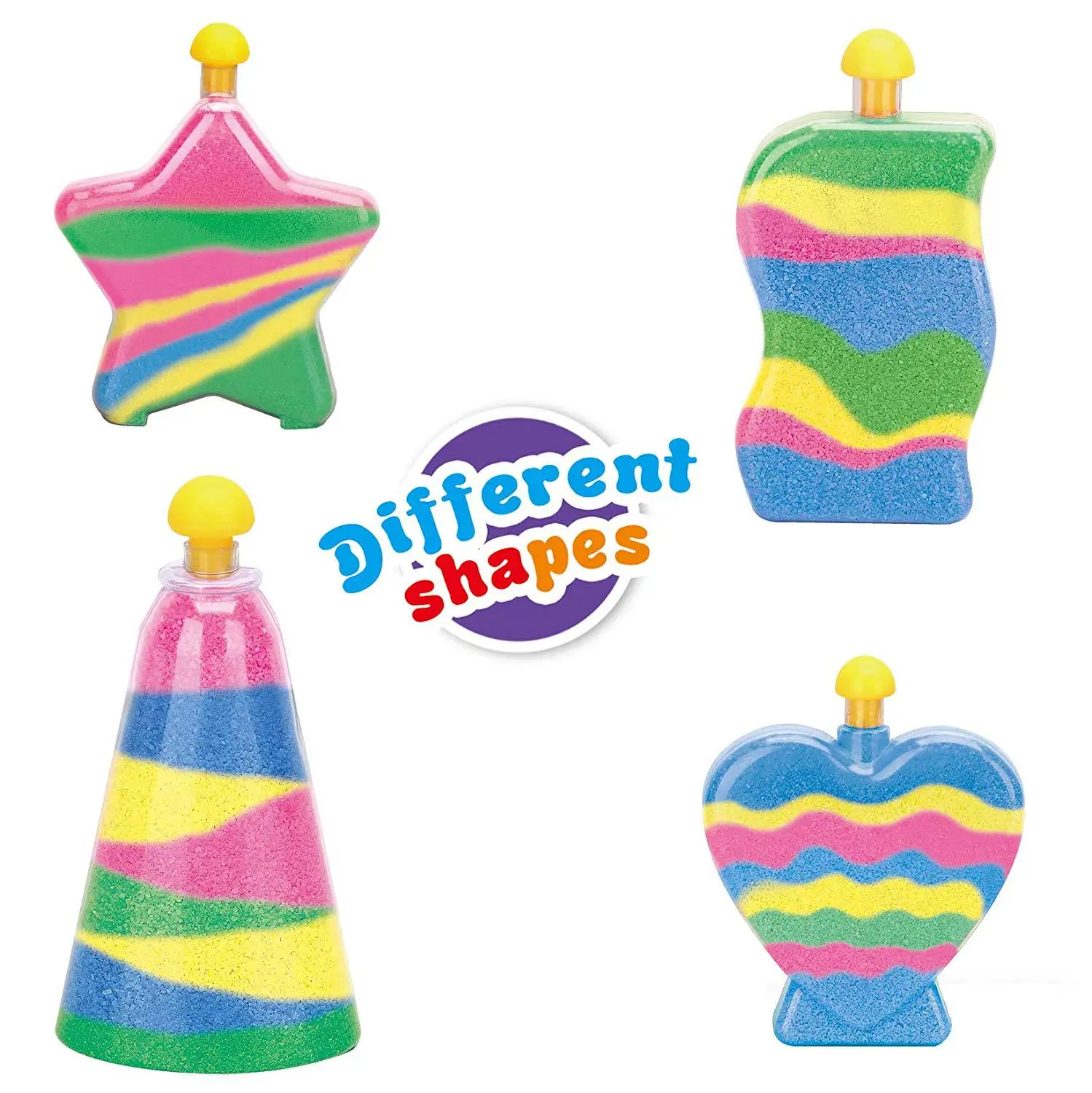 7 Designs Gift Box Colored Sand Art Kit DIY Layered Sand Bottle Craft Glow in The Dark Sand Home Decor Gift for Kids Girls