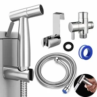 Handheld Bidet Toilet Sprayer Set Stainless Steel Bidet Faucet Wall Mounted Toilet Spray Gun Bathroom Shower Head Self Cleaning 1