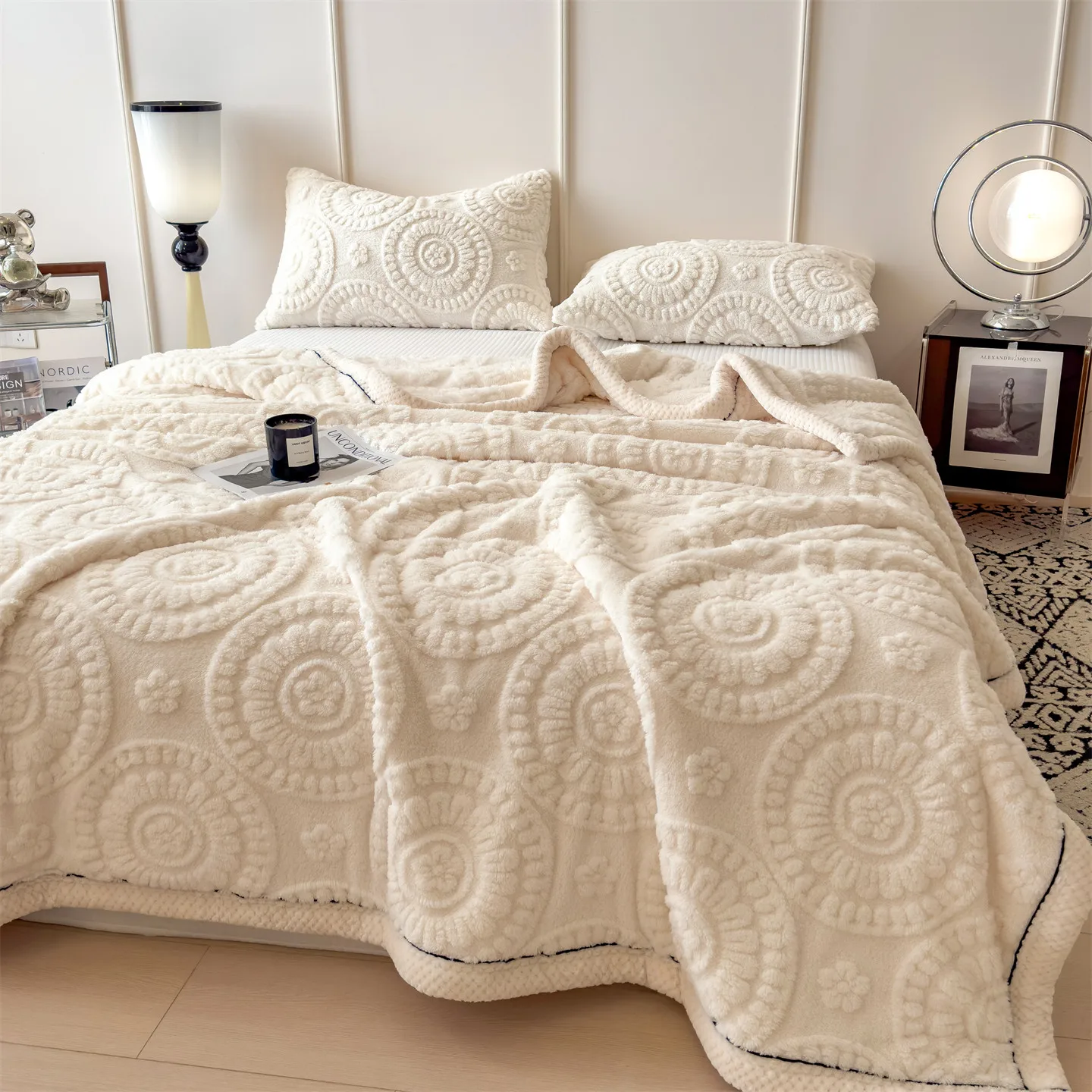 Luxury Double-Sided Velvet Plush Blanket - Thickened, Warm, and Soft Fleece Throw
