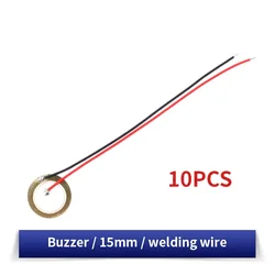 Pack of 10/20 Piezo Ceramic Sounder Discs with Copper Wire - 15mm Diameter (10PCS)