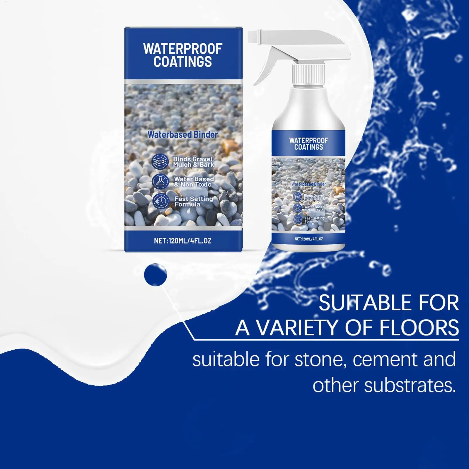 Mulch Glue For Rocks Sealer Adhesive Stabilizer Waterproof Fast Drying Spray For Outdoor Yard Playground Patio Backyard 120ml