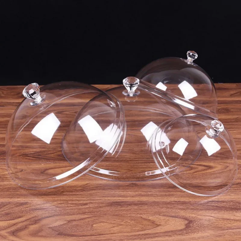 Fresh-Keeping Lids Transparent PC Acrylic Food Plastic Round Dish Cake Bread Cover