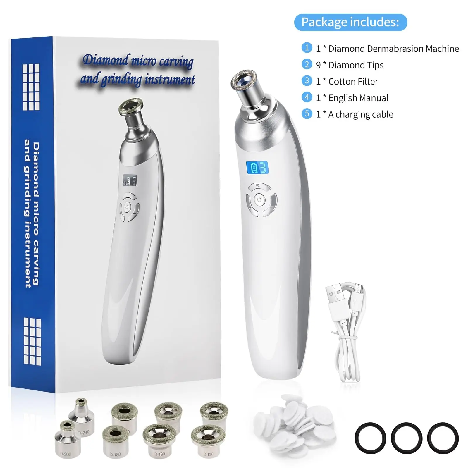 Wireless Diamond Microdermabrasion Machine For Blackhead Acne Removal Deep Cleaning Anti Aging Wrinkle Care Tool 6