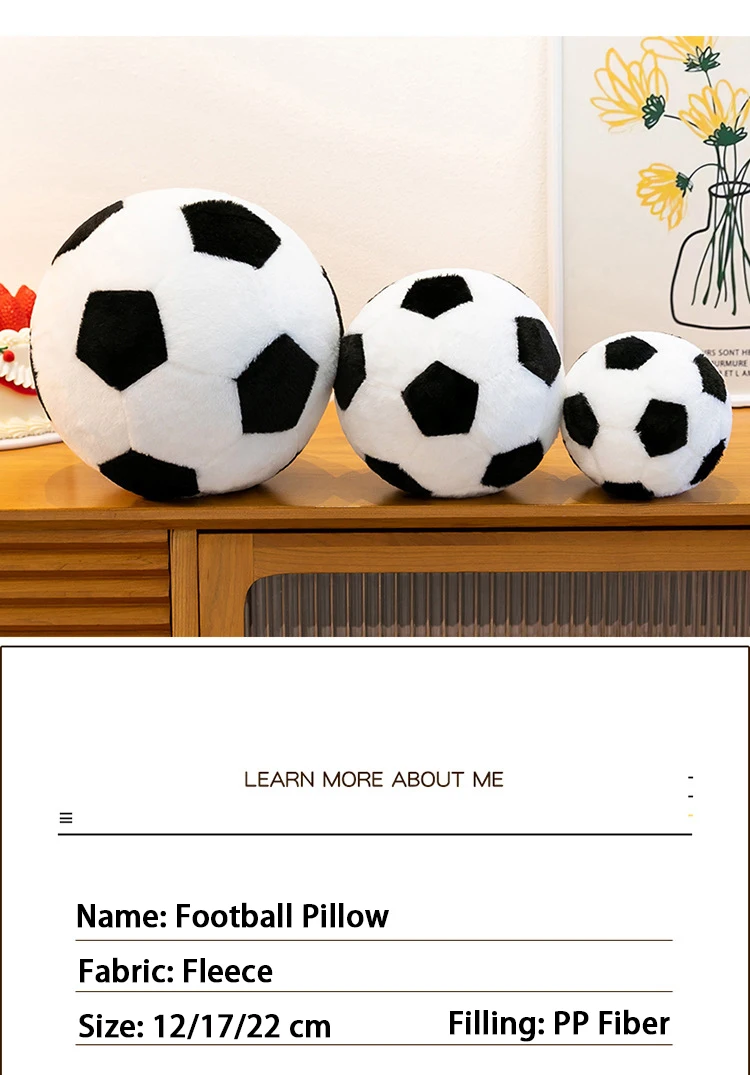 Fußball-Plüschtier, Sport-Fitness-Übungspuppe, Aktivitätsgeschenkspielzeug, realistisches Fußballkissen, Geschenk für Freunde – Detail 13