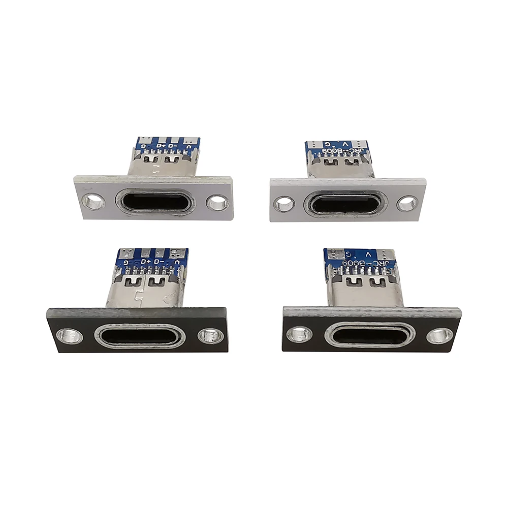 10 Stück USB 3,1 Typ C Klinkenst ecker 2-polige/4-polige Ladeans chluss buchse mit Schraub befestigungs platte