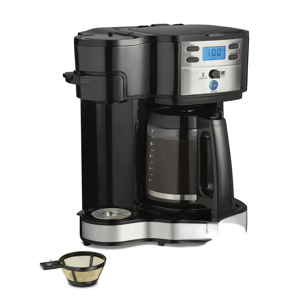 

2-Way Programmable Coffee Maker, Single-Serve or 12 Cups, Black, 47650 Coffee machine Slim green coffee Coffee makers Coffee mak