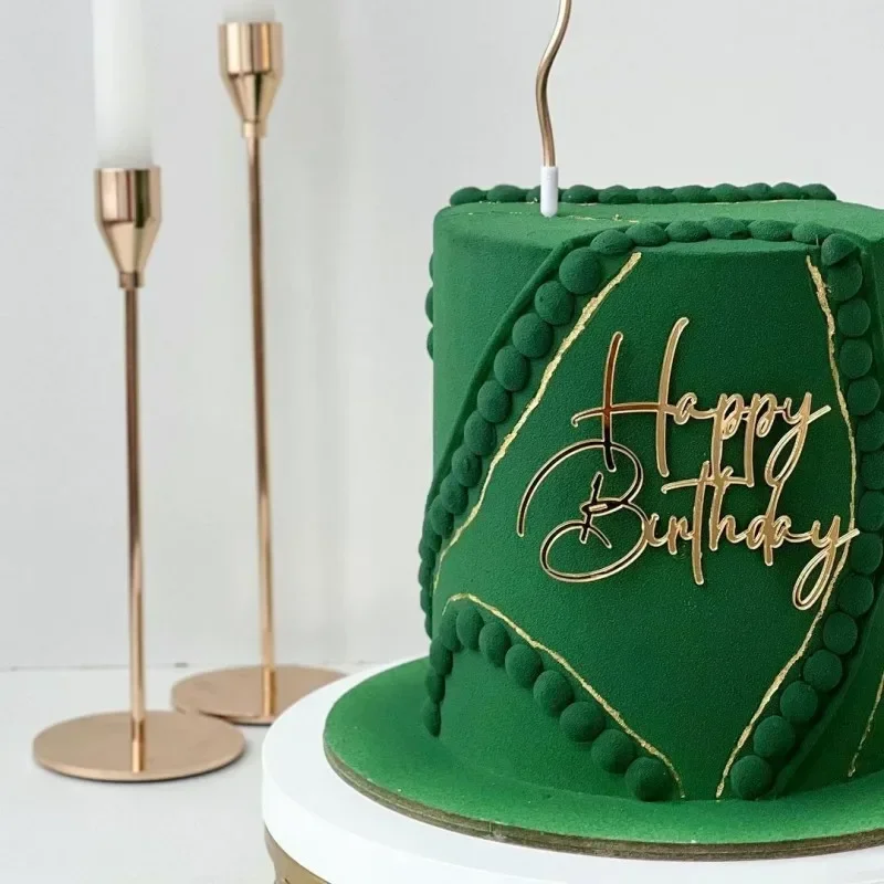 Decoración Para tarta de cumpleaños de 1/10/50 piezas, adorno de acrílico dorado para cupcakes, para fiesta de niños
