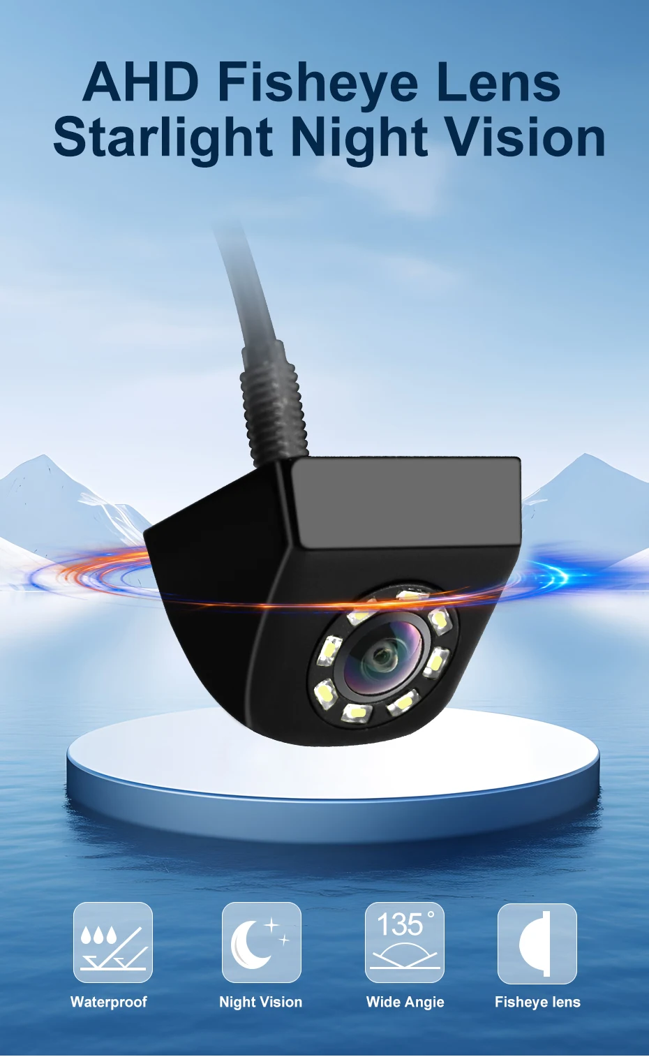 AHD Night Vision Reversing Auto Parking 170 Degree Car Rear View Camera Waterpro