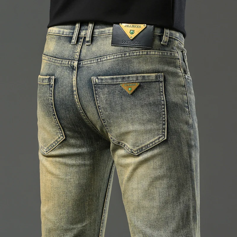 Jeans Mens Denim Pants Slim Fit Retro Stretch 2024 Trousers for Man Streetwear Moto Biker Jeans High Quality Men's clothing