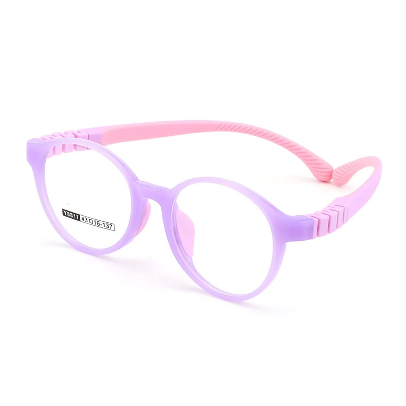 Kids Blue Light Glasses Child Girl Boy Round Eyeglass Frames Silicone Nose Pad 0 Diopter Myopia Optical Glasses Frame