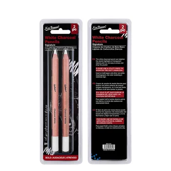 Set di matite professionali a carboncino bianco da 2 pezzi Matita con nucleo spesso 7 mm per disegnare schizzi Evidenziando ombreggiatura Forniture artistiche ideali 1