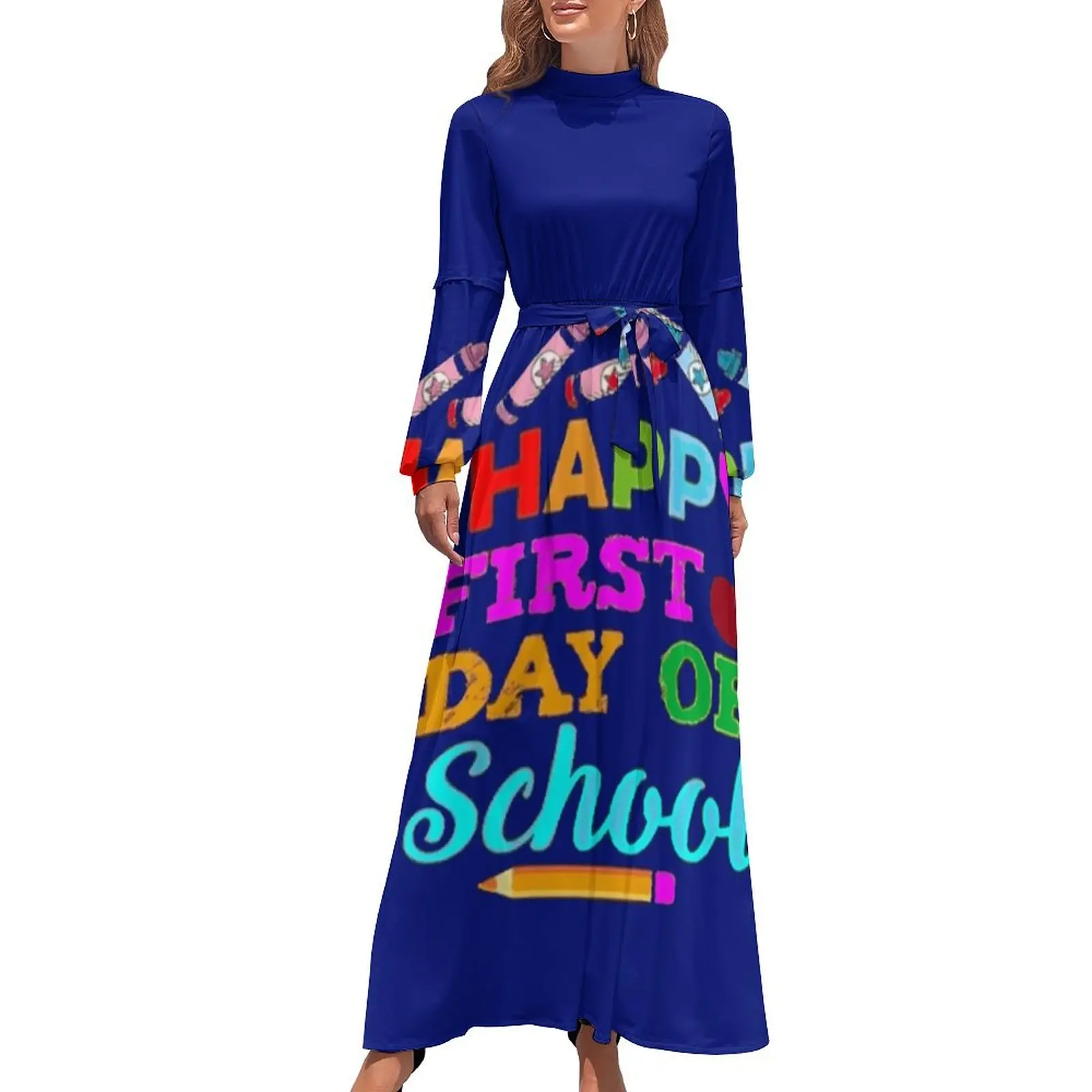thumbnail image 1 of Feliz primer día de clases, vestido largo, vestidos de verano para mujer 2024, vestidos de fiesta, ropa para mujer, 1 of 5