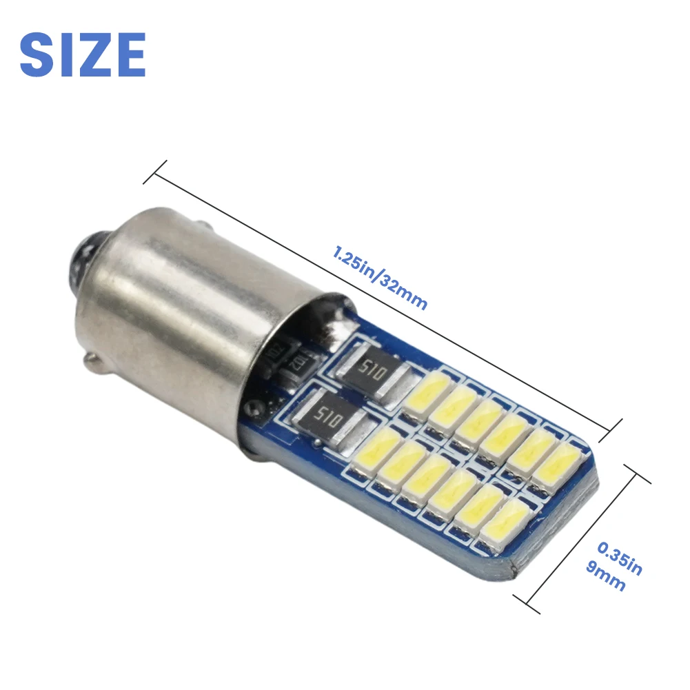 

2x Car Light CANBUS BA9S 4014 24LED Reversing Light Parking Lights Accessories 12V DC Dome Lamp Card Lamp License Plate Lamp