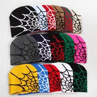 Y2k Beanie 2024 Autumn Winter Women Warm Hats For Men Fashion Cartoon Spide Embroidered Cap Soft Woolen Male  Hip Hop Bobble Hat 2