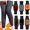 Cold-proof Warm Knee Pads Windproof Elastic Thick Knee Protector with Straps Wraps Leg Thermal Leg Warmers Old Cold Legs