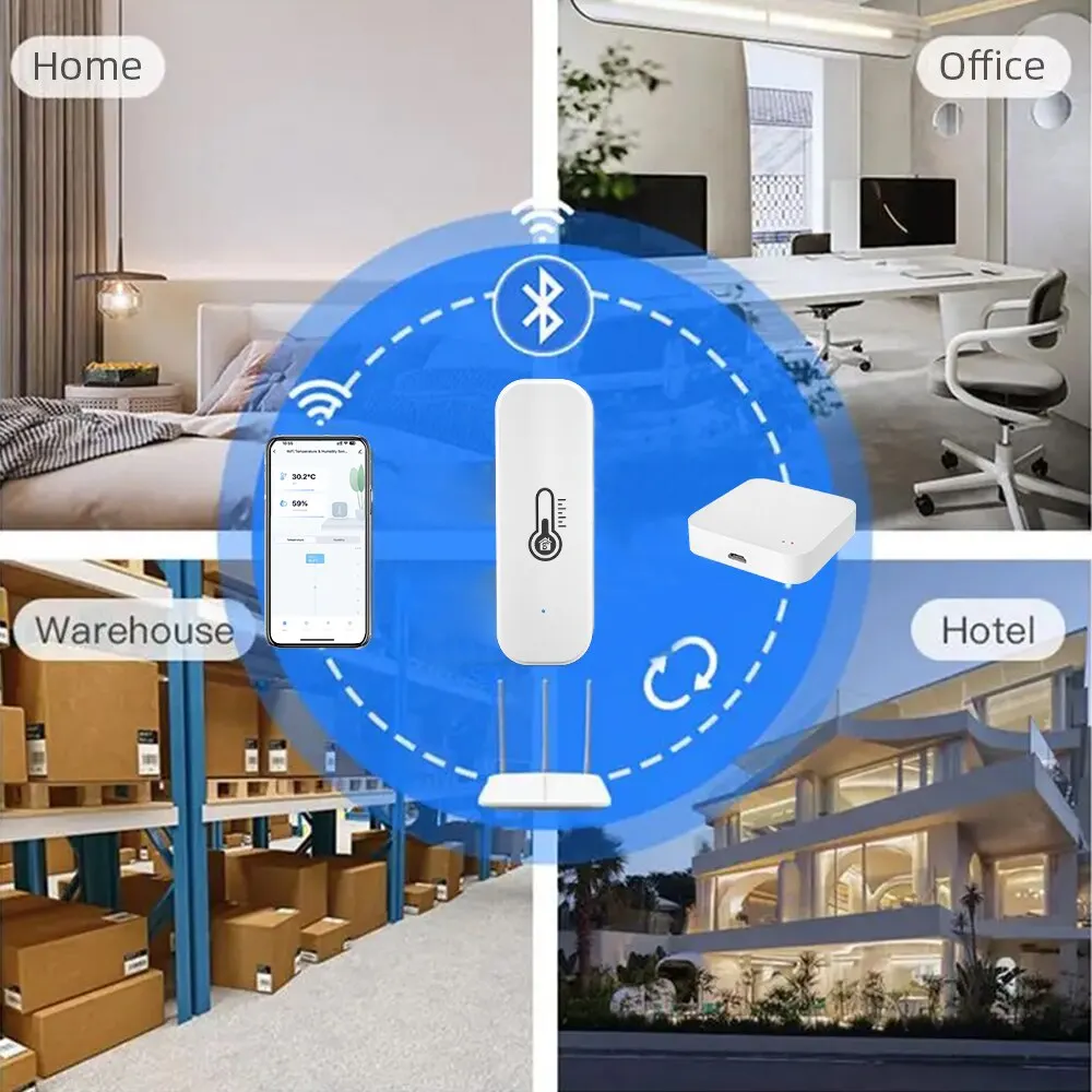 Tuya Bluetooth Temperature Humidity Sensor Mini Compatible with Bluetooth APP Remote Control Thermometer Hygrometer Sensor Home 2