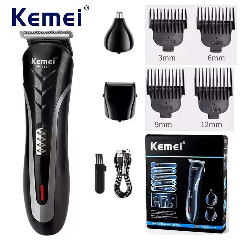 Kemei KM-1419 ماكينة قص الشعر الكهربائية القابلة ل...