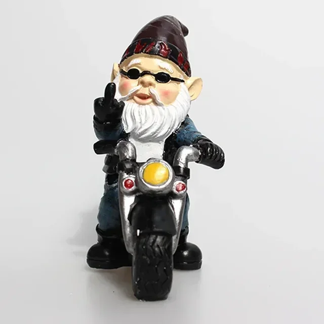 1PCS Gnome Dwarf Resin Crafts Garden Decoration Home Ornaments Biker Old Man Riding Motorcycle Statue Gardening Decorations 2025 3