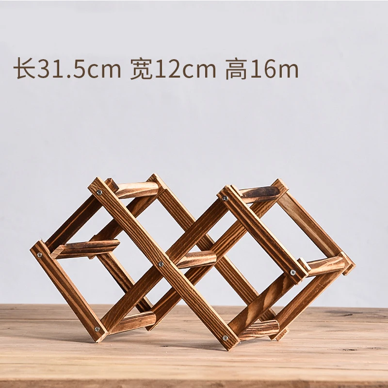 Folding Wooden Wine Rack Wine Storage Shelf Household Decoration Supplies Free Installation 3-10 Bottles